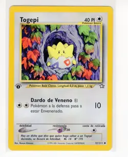 ~ESP~ SPANISH Togepi 1st Edition Neo Genesis Played 51/111 Pokemon Card (LB3) - Image 1
