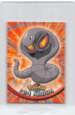 Arbok #24 - BLACK Logo - Non-Holo - SERIES 1 - TOPPS POKEMON CARD - NM - Image 1