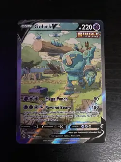 Pokemon TCG Evolving Skies Golurk v Holo Card Alternative Art Ultra Rare 182/203 - Image 1