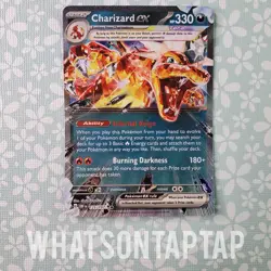Pokemon Card Charizard Ex 125/197 Ultra Rare Scarlet Violet Obsidian Flames LP - Image 1