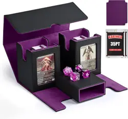 Kabinka Card Deck Box for MTG with 2 Commander Display Windows, Removable Card S - Image 1
