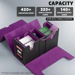 Kabinka Card Deck Box for MTG with 2 Commander Display Windows, Removable Card S - Image 2