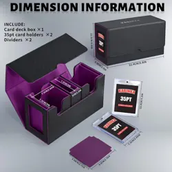 Kabinka Card Deck Box for MTG with 2 Commander Display Windows, Removable Card S - Image 3