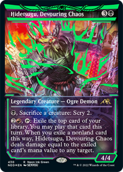 1x Hidetsugu, Devouring Chaos - Showcase - Foil - Neon Ink Green NM-Mint, Englis - Image 1