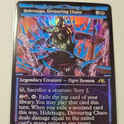 WOTC Kamigawa Neon Dynasty Hidetsugu, Devouring Chaos (Neon Blue) (R) (Foi NM - Image 4