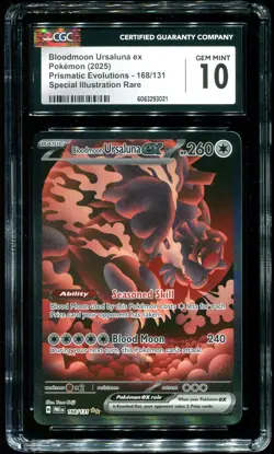 CGC 10 Bloodmoon Ursaluna ex SIR Prismatic Evolutions 2025 Pokemon Card #168 - Image 1