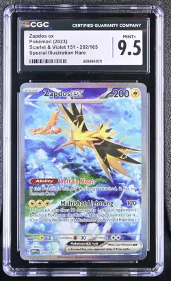 CGC 9.5 Zapdos ex (#202/165) / 2023 Pokemon Scarlet & Violet 151 - Image 1