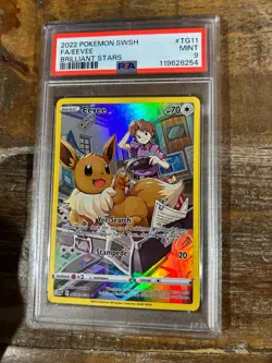 POKEMON 2022 Brilliant Stars Full Art EEVEE #TG11 PSA 9 Mint RARE 3 - Image 1