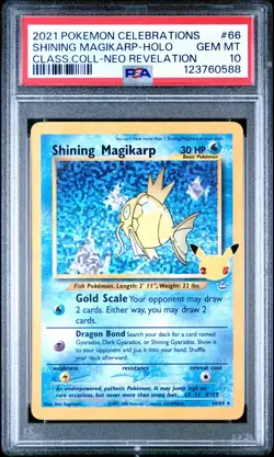 2021 POKEMON CELEBRATIONS CLASSIC COLL #66 SHINING MAGIKARP-HOLO PSA 10 - Image 1