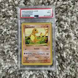 1999 Pokemon Base Set Shadowless Charmander 46/102 PSA 9 Mint - Image 1