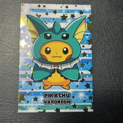Poncho Pikachu Vaporeon - Gold Star Foil Attacks 2 Database Pokemon NM+ - Image 1