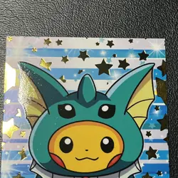 Poncho Pikachu Vaporeon - Gold Star Foil Attacks 2 Database Pokemon NM+ - Image 3
