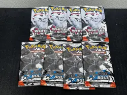 Pokemon TCG: 4 White Flare & 4 Black Bolt Booster Packs Sealed Lot of 8 - Image 1
