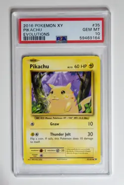 2016 POKEMON XY EVOLUTIONS #35 PIKACHU PSA 10 - Image 1
