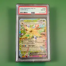 2025 Pokemon Leafeon ex #006 Pre-Release Promo PSA 8 NM-MT English Slab - Image 1