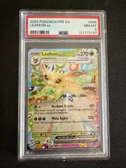 2025 Pokemon Leafeon ex #006 Pre-Release Promo PSA 8 NM-MT English Slab - Image 2