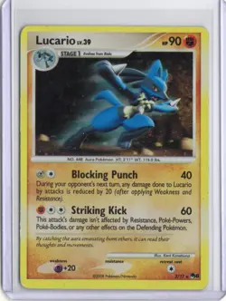 LUCARIO LV.39 2008 POKEMON DIAMOND PEARL POP SERIES 8 RARE HOLO 2/17 MP - Image 1