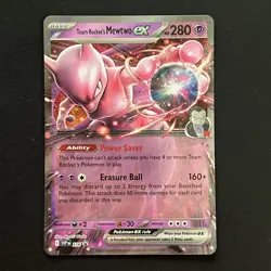 Team Rocket's Mewtwo Ex 216 Pokemon TCG S&V Black Star Promo Holo NM - Image 1