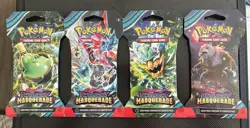 Pokemon Scarlet & Violet Twilight Masquerade Sleeved Booster Pack Art Set of 4 - Image 1