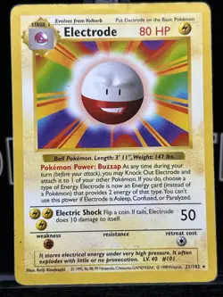 Electrode 21/102 Shadowless Base Set Regular Rare 1999 WOTC Pokemon TCG MP - Image 3