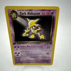 Pokemon TCG 1st Edition Dark Alakazam Team Rocket 18/82 NON Holo Rare Near Mint - Image 1