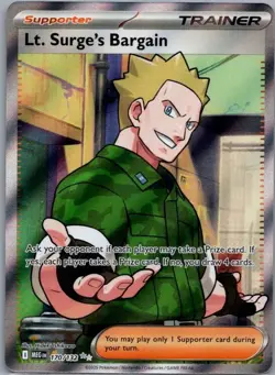 Pokemon Card Lt. Surge's Bargain 170/132 Mega Evolution - Near Mint - Image 1