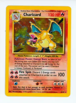 1999 Charizard Pokemon Base Set #4 English Version Holo Pokemon TCG Card - Image 1