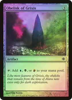 1 x FOIL Obelisk of Grixis MTG Shards of Alara NM Artifact - Image 1