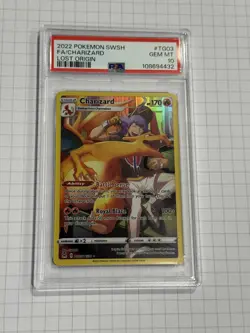 2022 POKEMON SWORD & SHIELD LOST ORIGIN #TG03 FULL ART CHARIZARD PSA 10 - Image 1