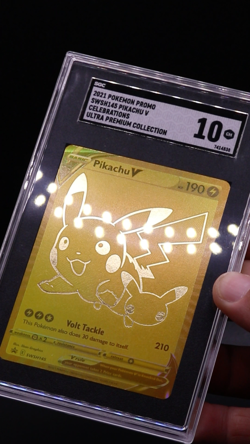 2021 Pokemon Gold Pikachu V Promo SWSH145 Celebrations SGC 10 GEM MINT UPC - Image 2