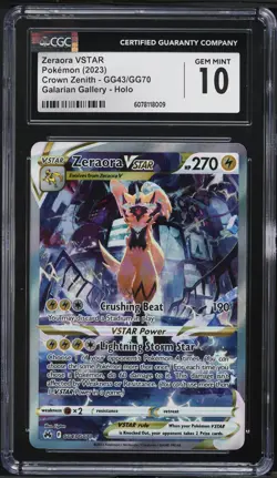 2023 Pokemon SWSH Crown Zenith Alt Art Zeraora VSTAR #GG43 CGC 10 GEM MINT - Image 1