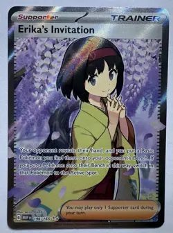 Pokemon TCG Erika's Invitation Scarlet & Violet Holo Ultra Rare Card 196/165 - Image 1