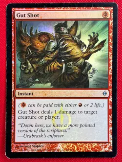 MTG Foil 1X Gut Shot X1 New Phyrexia Magic - MP - Image 1