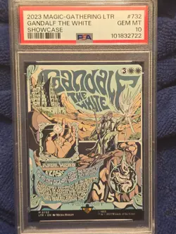 2023 MTG Lord of the Rings #732 Gandalf The White Showcase Gem Mint PSA 10 - Image 1