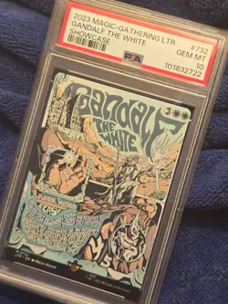 2023 MTG Lord of the Rings #732 Gandalf The White Showcase Gem Mint PSA 10 - Image 2