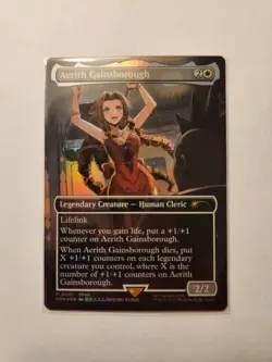FOIL Aerith Gainsborough (Borderless) Final Fantasy MTG RC Promo NM - Image 1