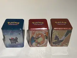 Pokemon Stacking Tins: Fighting-Fire-Darkness [Set of 3] SWSH11: Lost Origin - Image 1