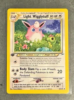 Pokemon Light Wigglytuff 1st Edition Neo Destiny 54/105 - LP - Image 1