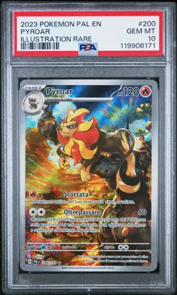 2023 POKEMON PAL EN-PALDEA EVOLVED ILLUSTRATION RARE #200 PYROAR PSA 10 - Image 1