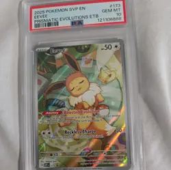 POKEMON PRISMATIC EVOLUTIONS POKEMON CENTER ETB PROMO SVP EN 173 EEVEE PSA 10 - Image 1