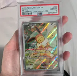 POKEMON PRISMATIC EVOLUTIONS POKEMON CENTER ETB PROMO SVP EN 173 EEVEE PSA 10 - Image 3