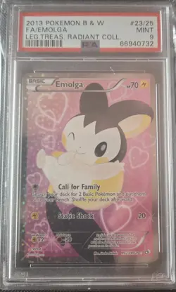 2013 POKEMON B&W LEGEND TREASURES RADIANT COLL #RC23 FULL ART/EMOLGA PSA 9 - Image 1