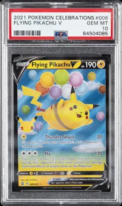 2021 POKEMON CELEBRATIONS #006 FLYING PIKACHU V PSA 10 - Image 1