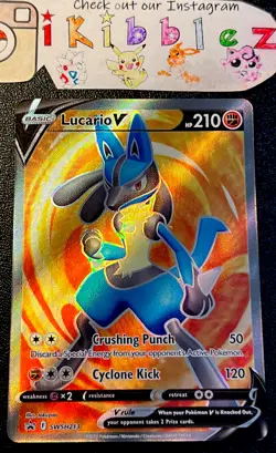 Lucario V SWSH213 NM Full Art Ultra Rare Black Star Pokemon Promo. Ships Fast! - Image 1