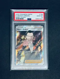 2020 Pokemon Boss's Orders Rebel Clash Full Art No. 189 - PSA 10 - Image 1