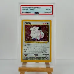 1999 POKEMON SPANISH BASE SET 5 CLEFAIRY-HOLO PSA 8 - Image 1