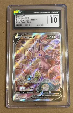 Pokemon 2021 Evolving Skies Espeon V 180/203 Alt Art CGC 10 GEM MINT - Image 1