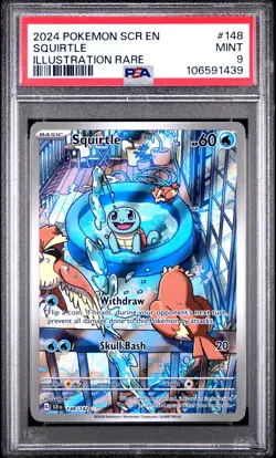 2024 POKEMON SCR EN-STELLAR CROWN ILLUSTRATION RARE #148 SQUIRTLE PSA 9 - Image 1