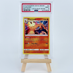 2018 PSA 9 Charizard #3 Holo Rare Pokemon TCG Sun & Moon LET'S PLAY EEVEE - Image 1