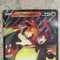 2021 Pokemon Celebrations Lance's Charizard V Black Star Promo SWSH133 (JUMBO) - Image 2